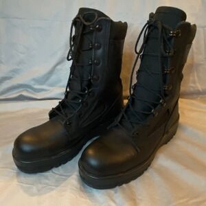 Black Vibram Sole Combat Boots Women's Size 37 Military Style Lace Up
